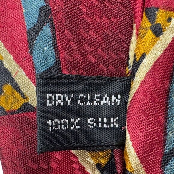 Boutique Mens 100% Silk Dress Tie Made in‎ Spain Geometric Print 58" 4" - Picture 6 of 8